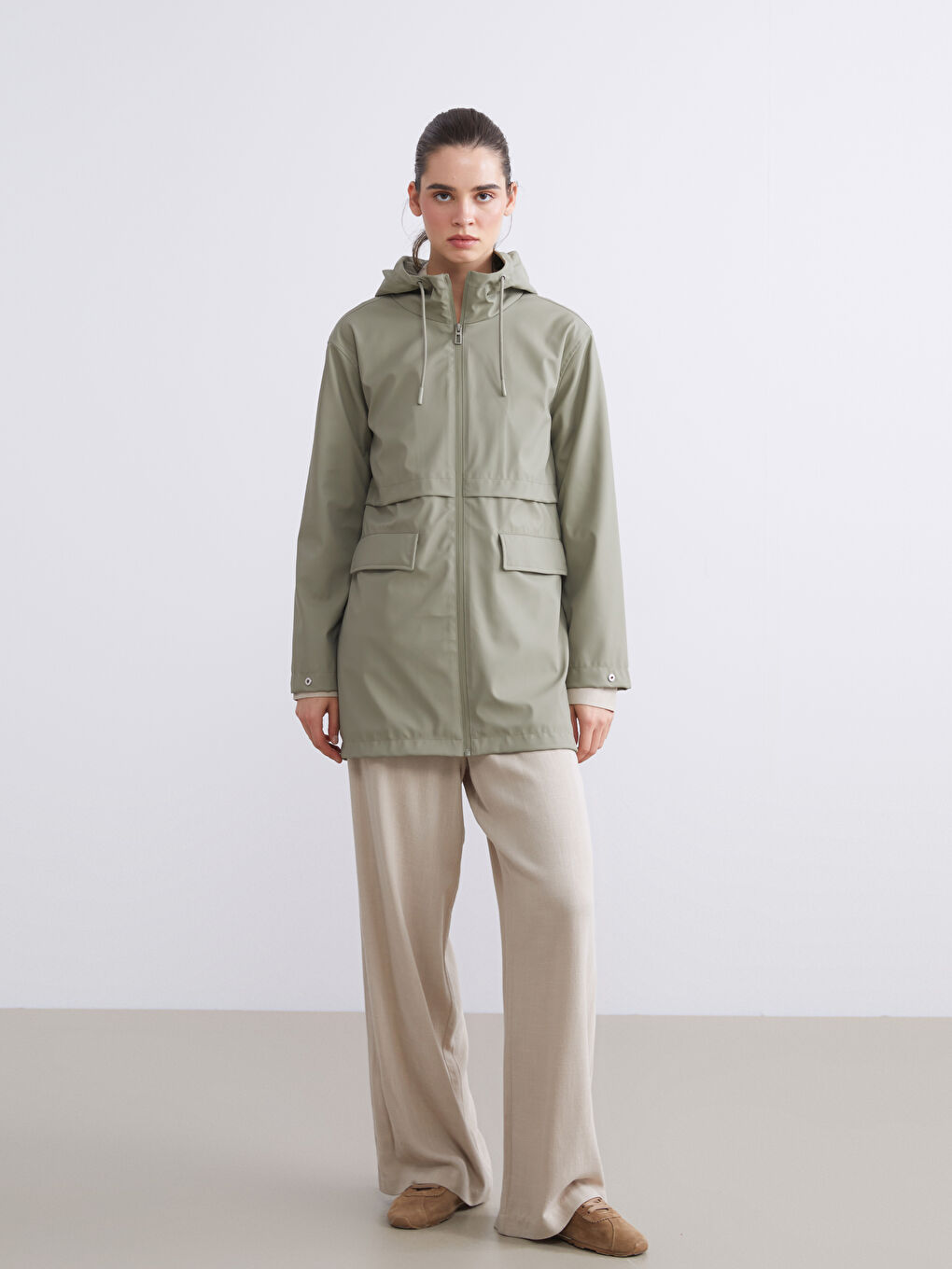 LCW Vision Hooded Women's Raincoat -W52596Z8-YCQ