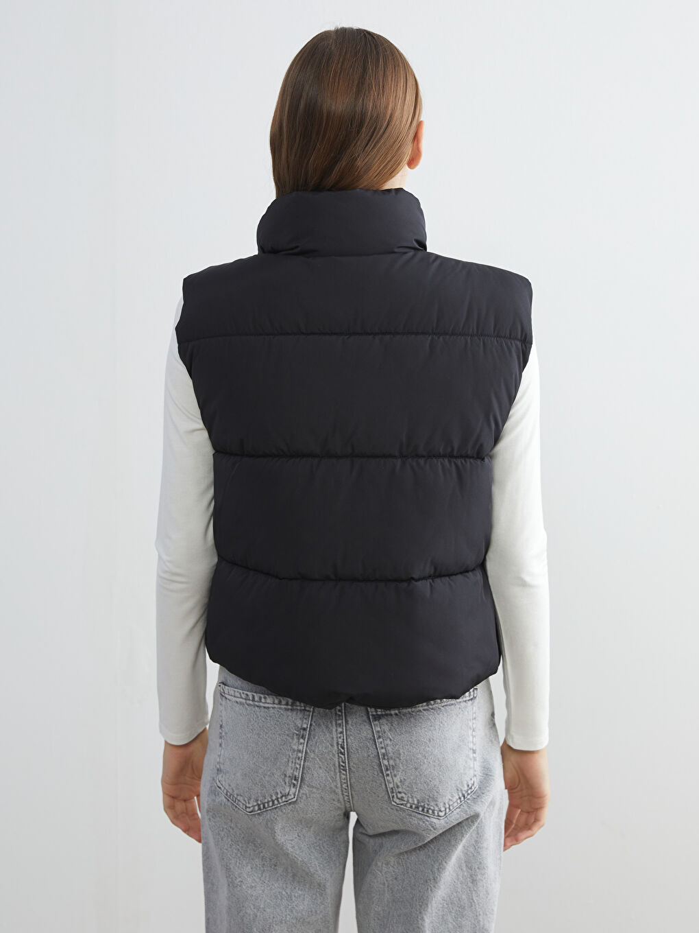 LCW Vision Women's Funnel Neck Plain Puffer Gilet -W52600Z8-CVL