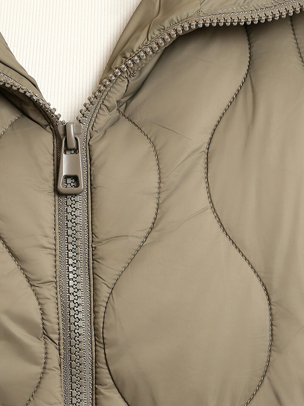 معطف منتفخ مبطّن بكابوش للسيدات-2