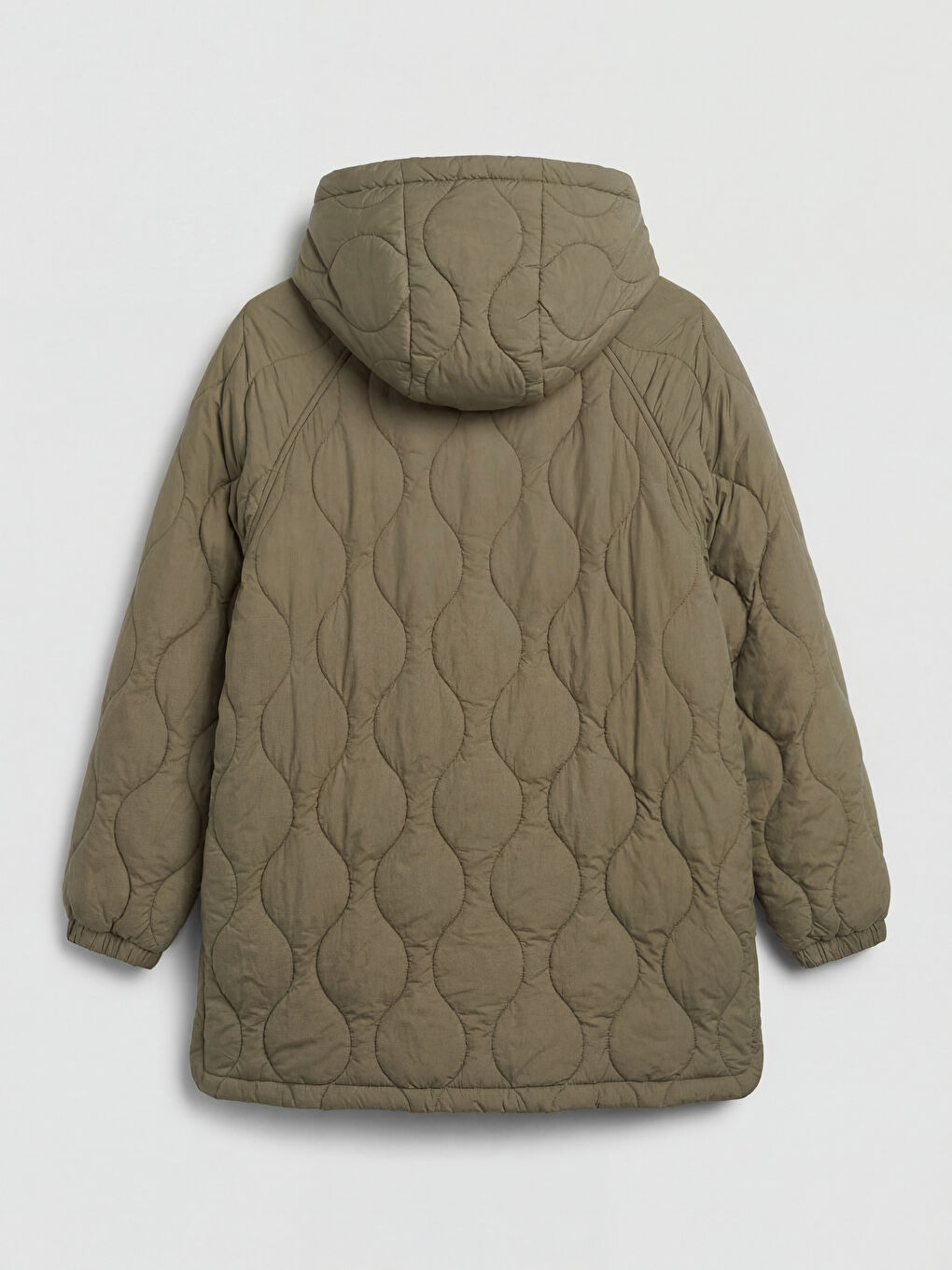 Женский стёганый пуховик с капюшоном-6