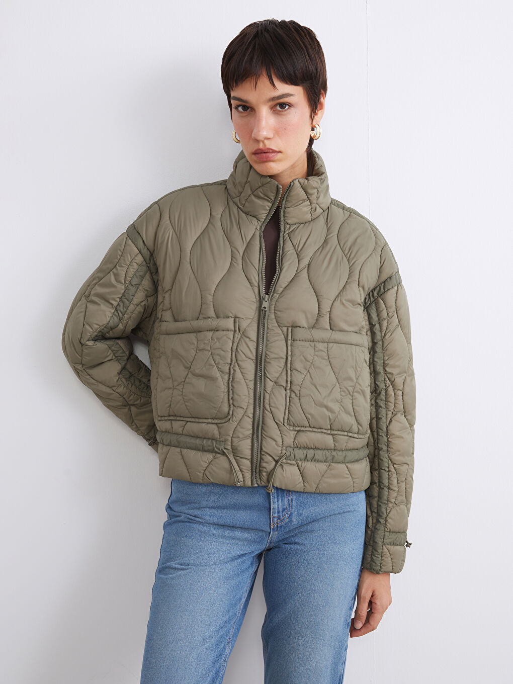LCW Vision Funnel Neck Quilted Women's Puffer Coat -W52609Z8-RSX