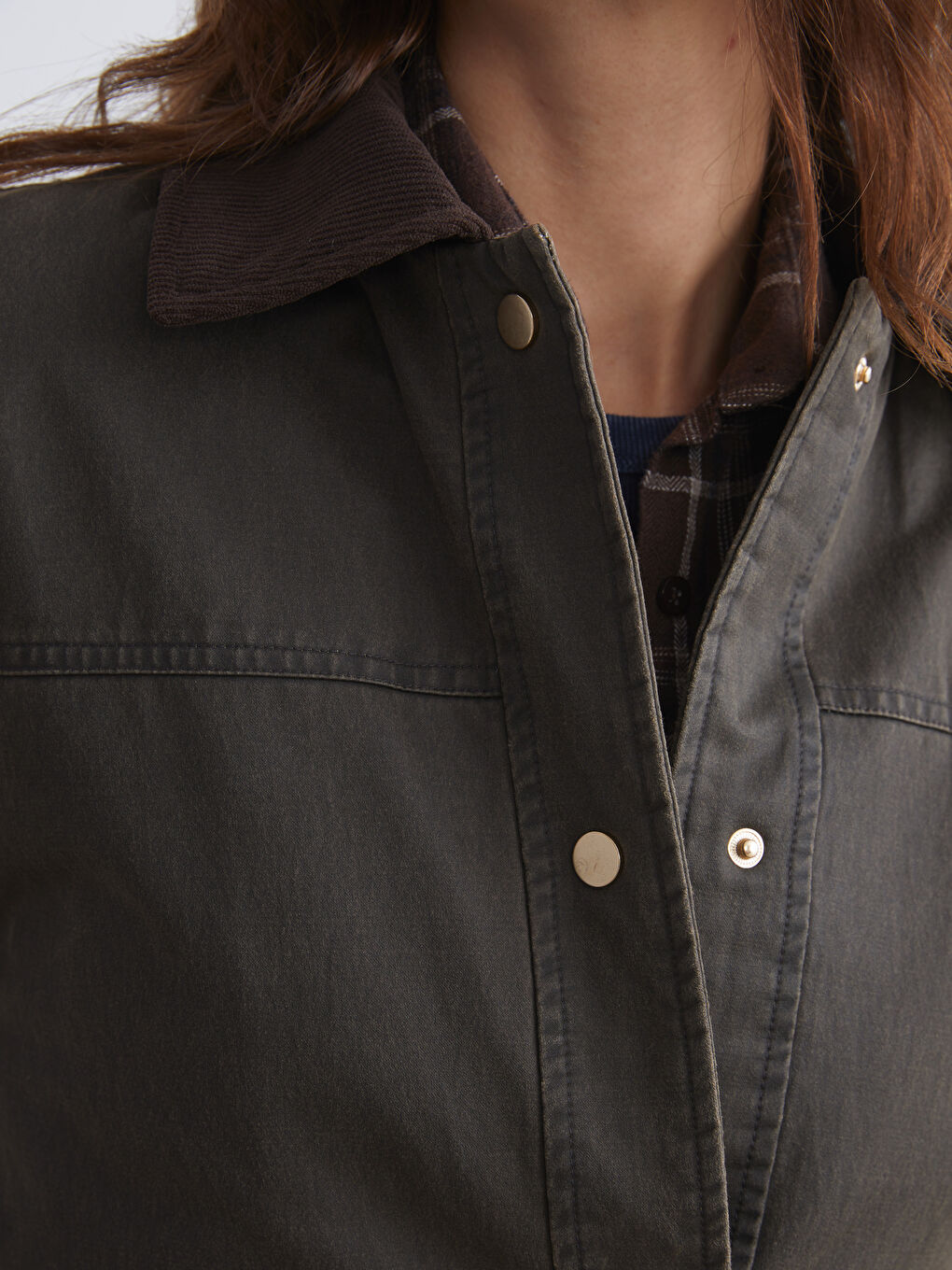 LCW Vision Woman KHAKI Coat -W52619Z8-CTY