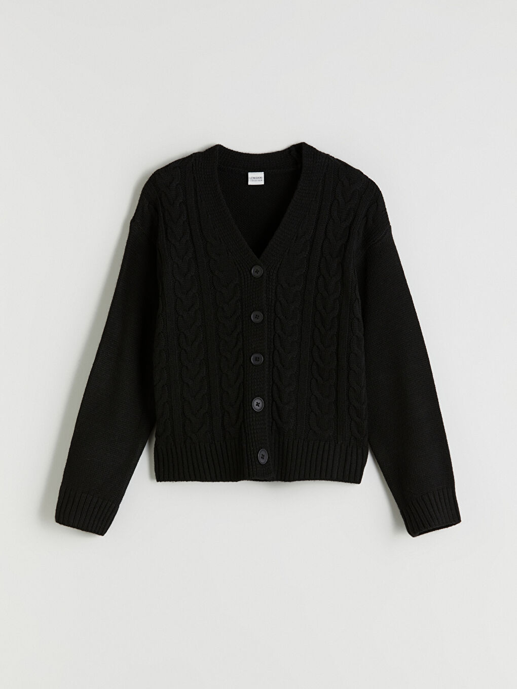 LCW Kids V-Neck Knitted Girls' Knitwear Cardigan -W52626Z4-CVL
