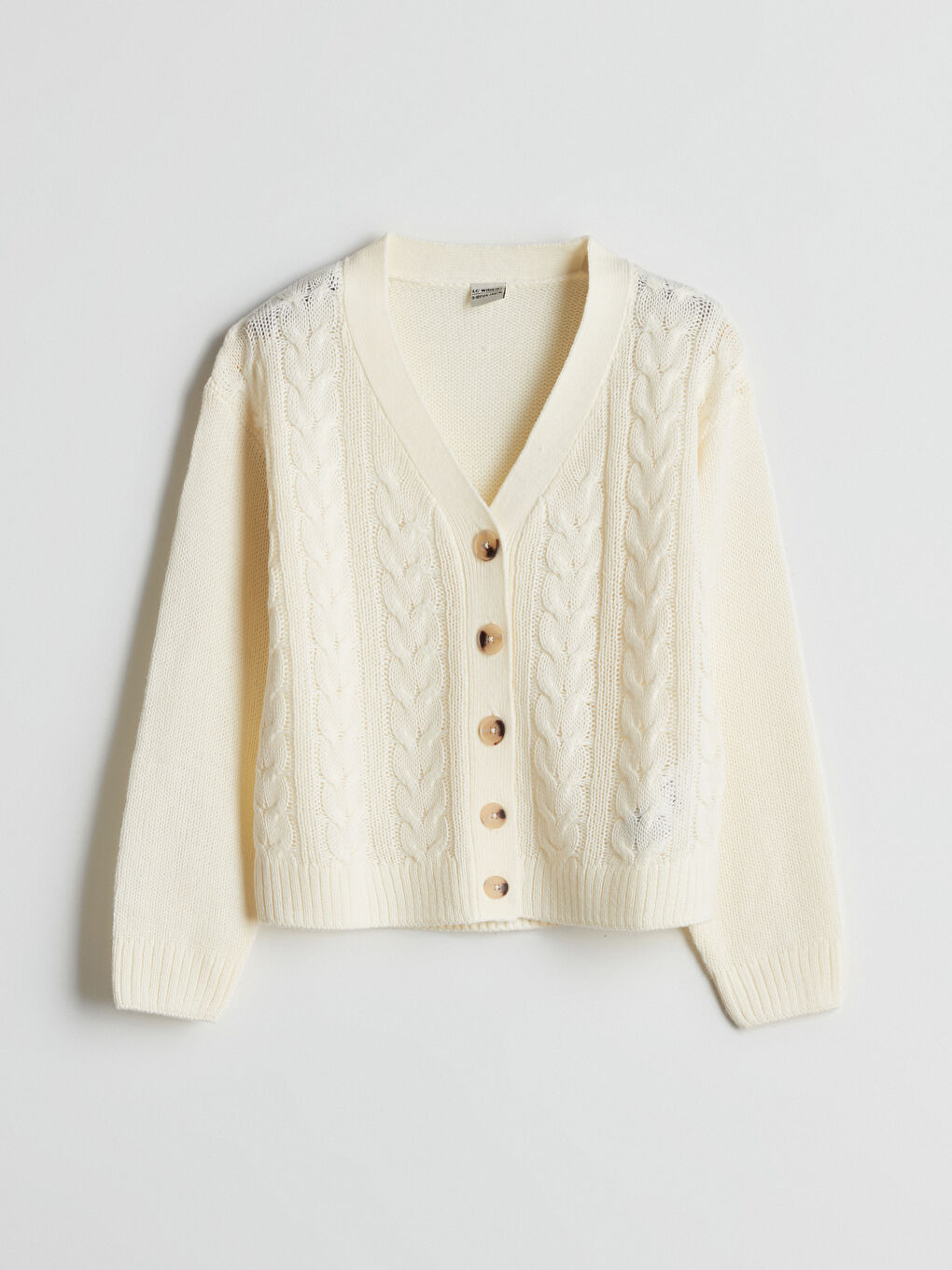 LCW Kids V-Neck Knitted Girls' Knitwear Cardigan -W52626Z4-FES