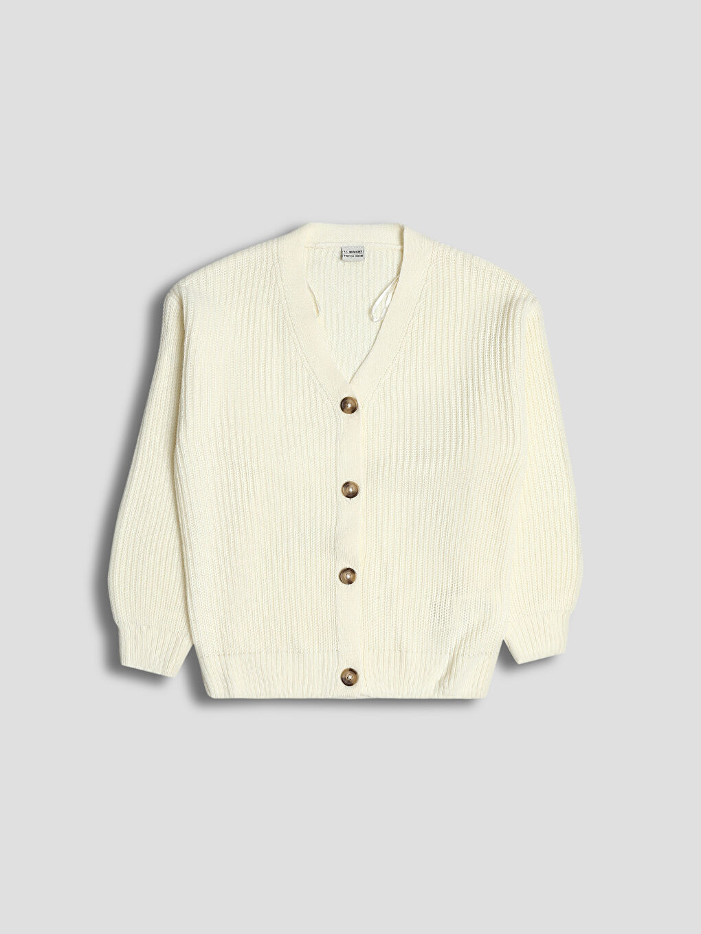 V-ს ფორმის დეკოლტე ტრიკოტაჟის კარდიგანი