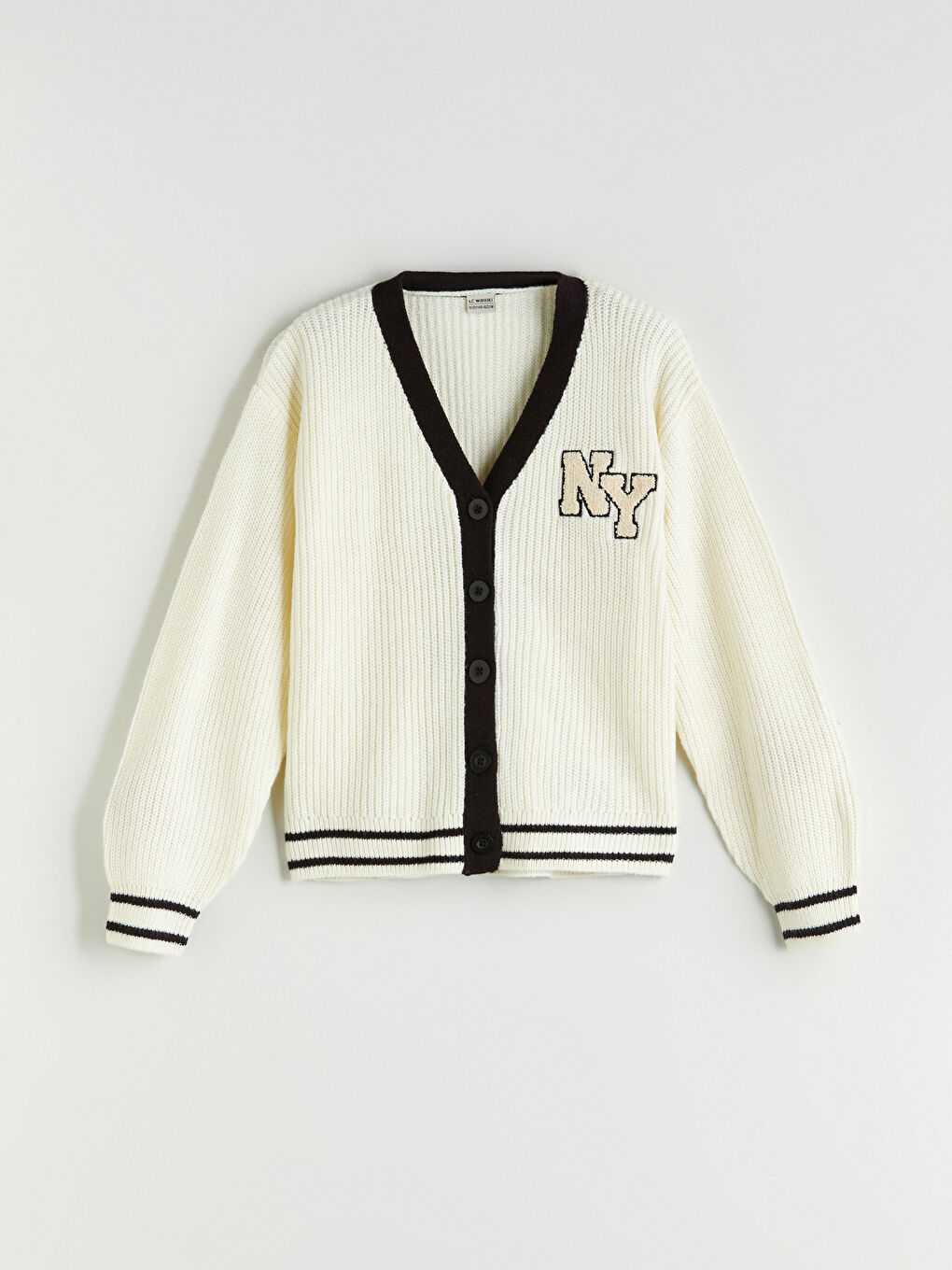 LCW Kids V Neck Girls' Knitwear Cardigan -W52630Z4-FES