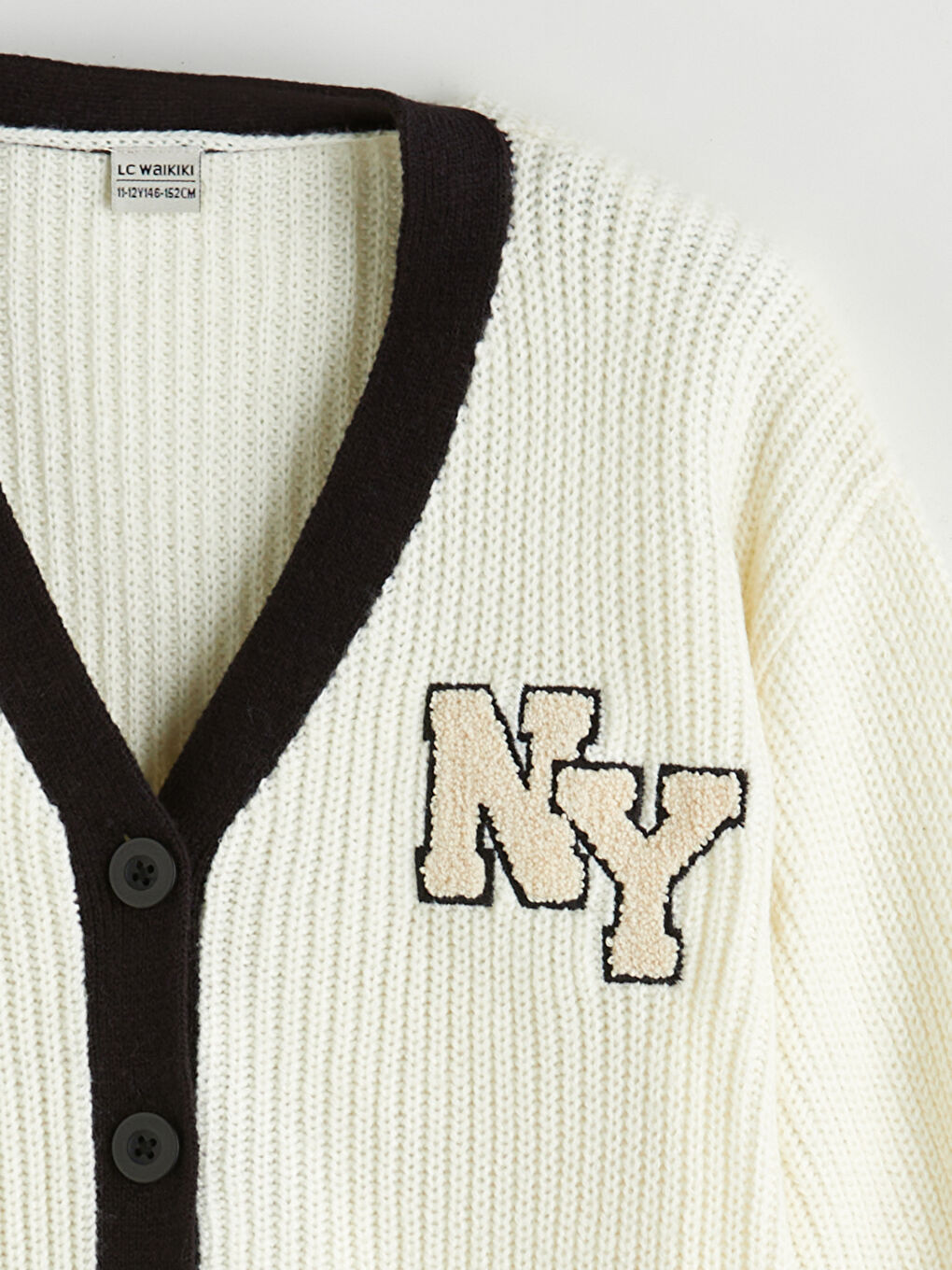 LCW Kids V Neck Girls' Knitwear Cardigan -W52630Z4-FES