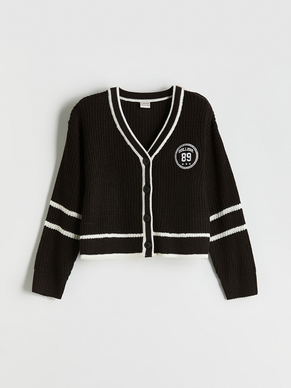 LCW Kids V Neck Girls' Knitwear Cardigan -W52631Z4-CVL