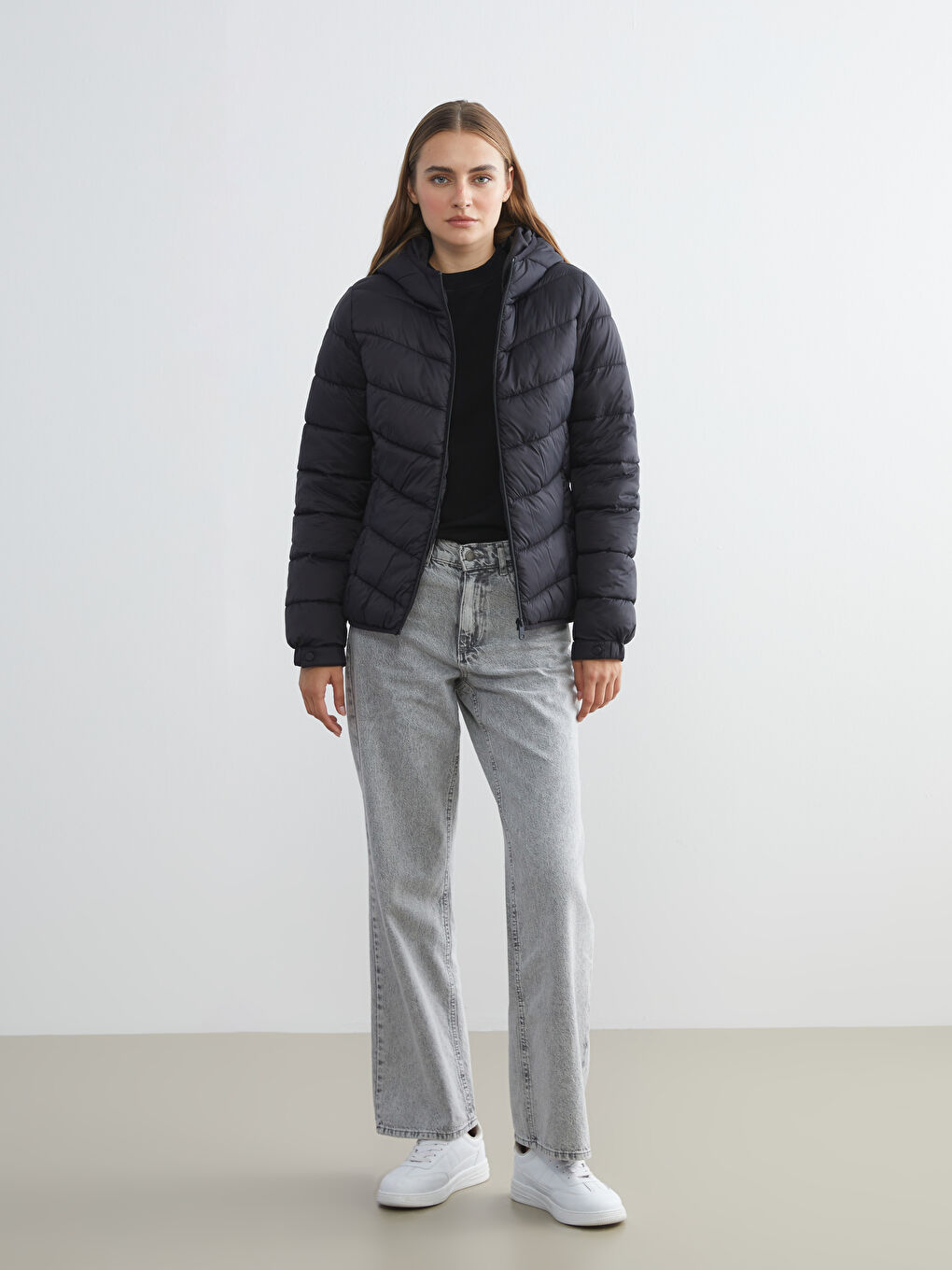 LCW Vision Hooded Women's Puffer Coat -W52642Z8-CVL