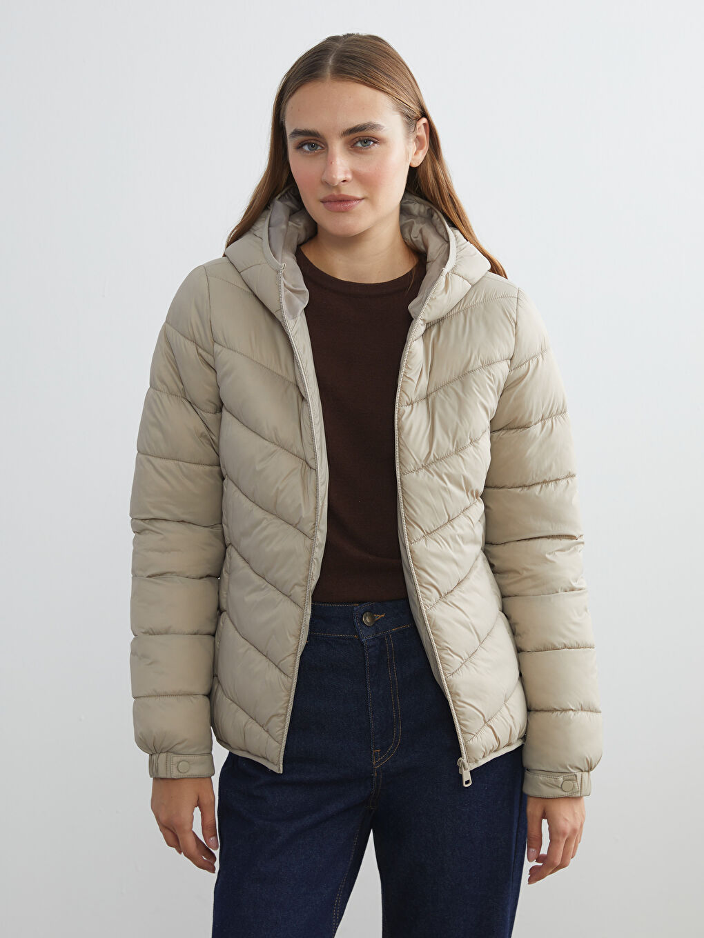 LCW Vision Hooded Women's Puffer Coat -W52642Z8-YBG