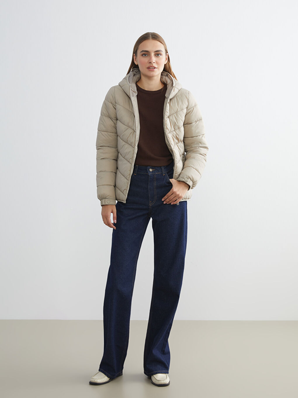 LCW Vision Hooded Women's Puffer Coat -W52642Z8-YBG