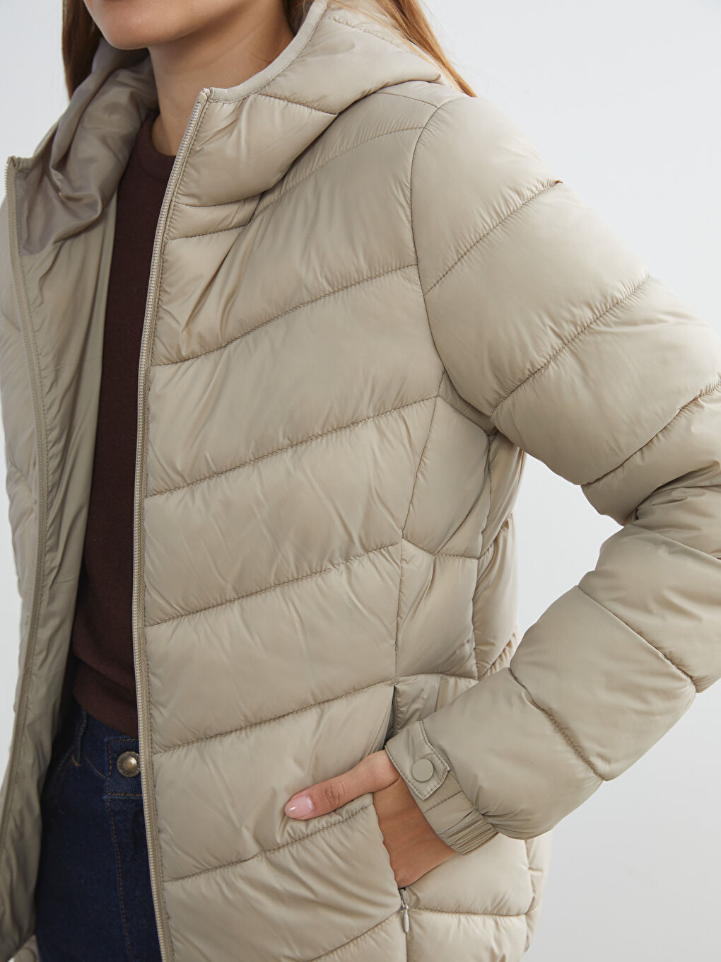 LCW Vision Hooded Women's Puffer Coat -W52642Z8-YBG