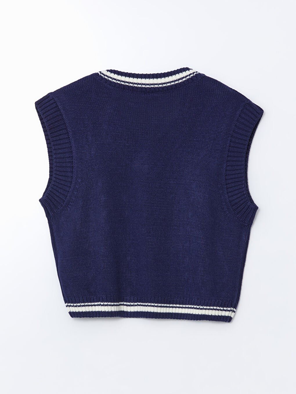 LCW Kids V Neck Plain Knitted Knitwear Girls' Sweater Vest -W52662Z4-YQ6