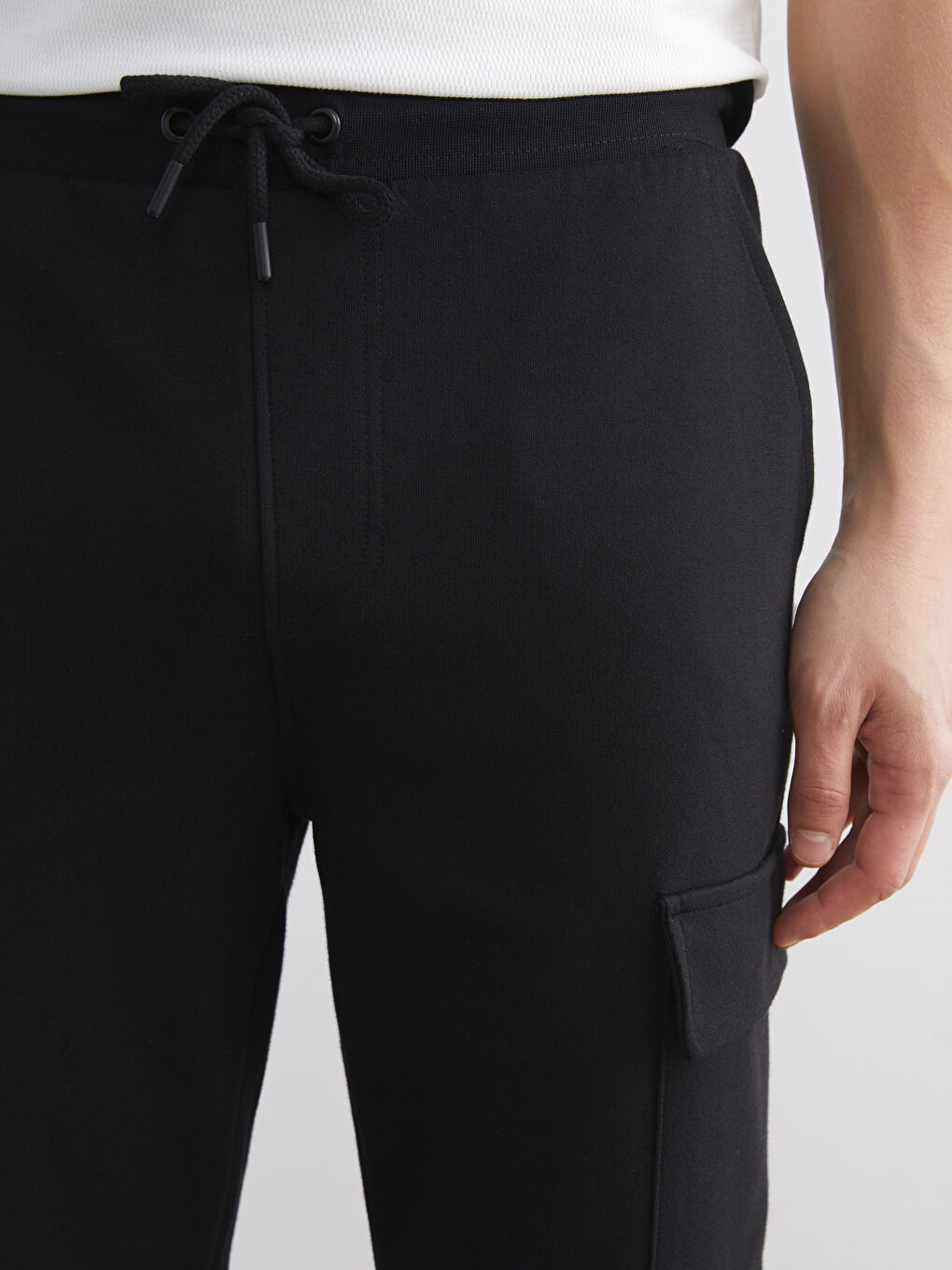 Siyah Standart Kalıp Erkek Eşofman Altı-4