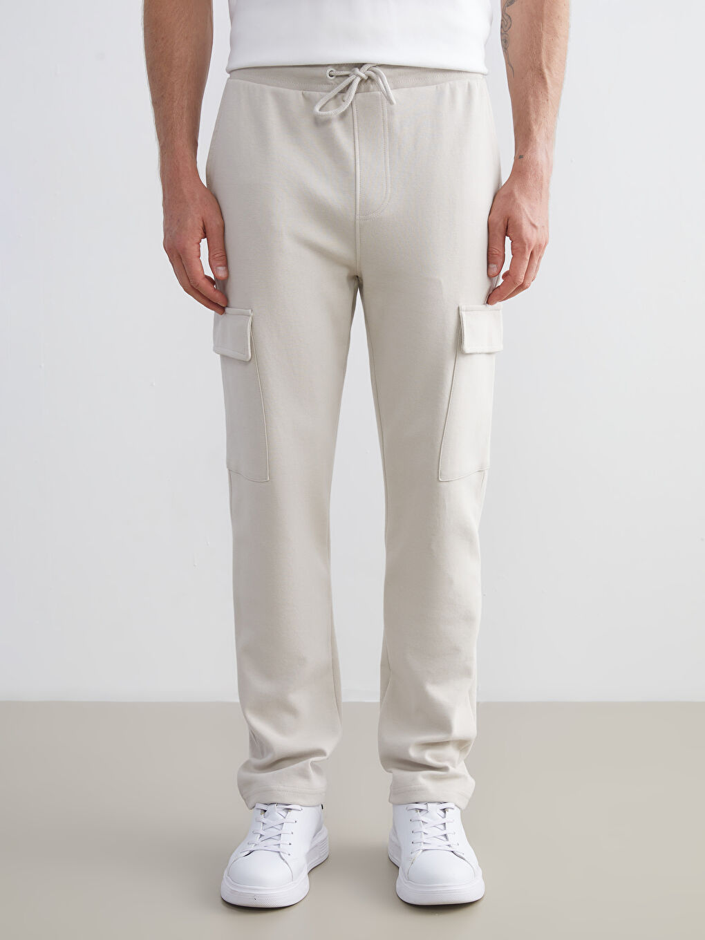 Gri Standart Kalıp Erkek Eşofman Altı-4