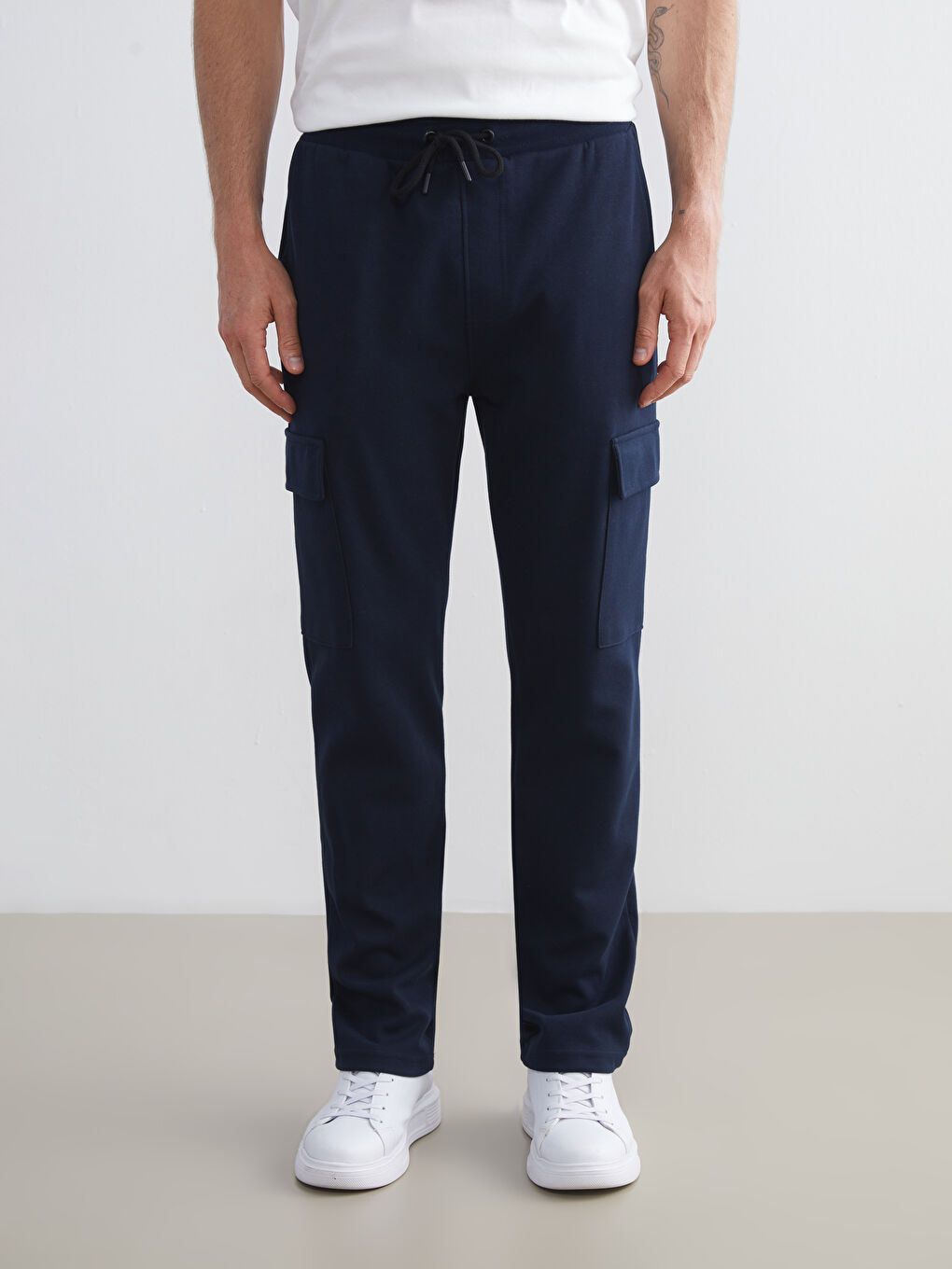 Lacivert Standart Kalıp Erkek Eşofman Altı-4