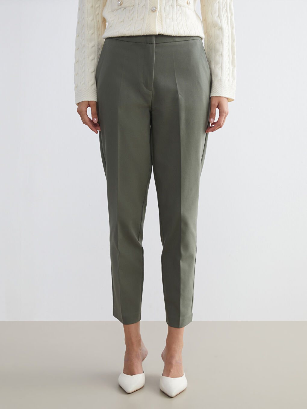 Standard Fit Women's Cigarette Trousers-1
