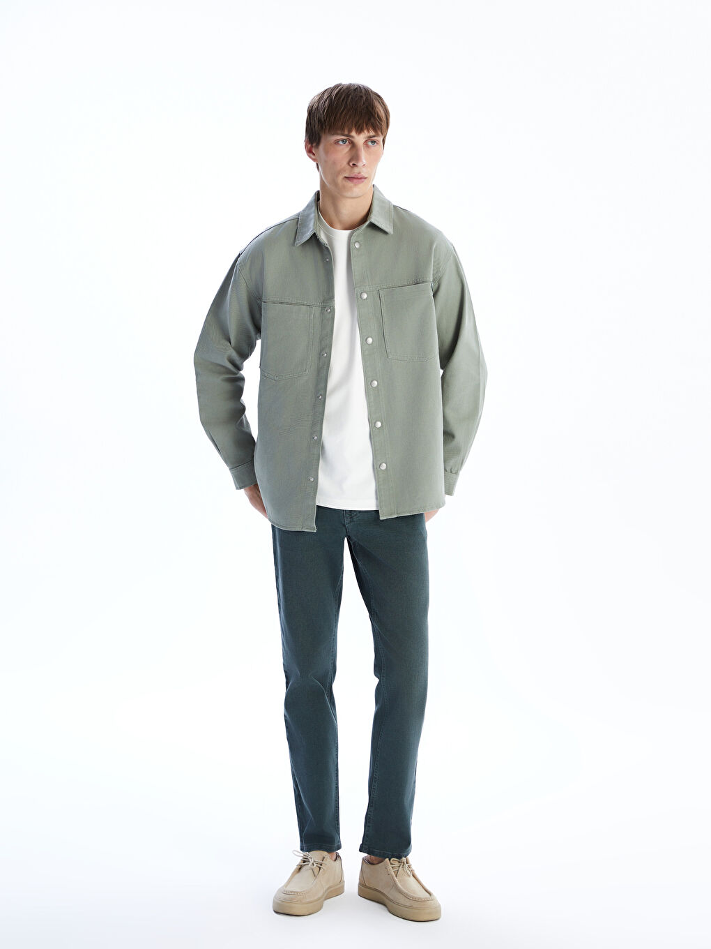 LCW Jeans Relaxed Fit Long Sleeve Men's Denim Shirt -W52674Z8-VG4