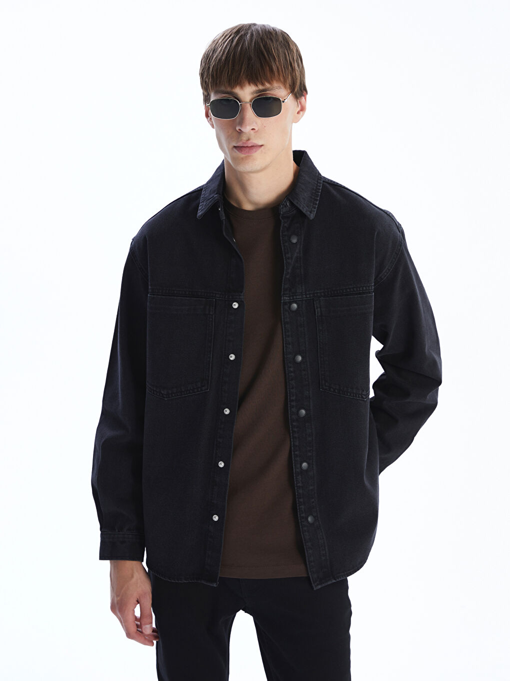 LCW Jeans Relaxed Fit Long Sleeve Men's Denim Shirt -W52676Z8-326
