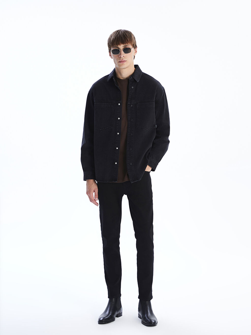 LCW Jeans Relaxed Fit Long Sleeve Men's Denim Shirt -W52676Z8-326