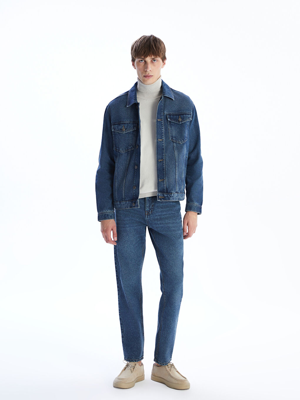 LCW Jeans جاكيت دينيم بقصة عادية للرجال -W52679Z8-H45
