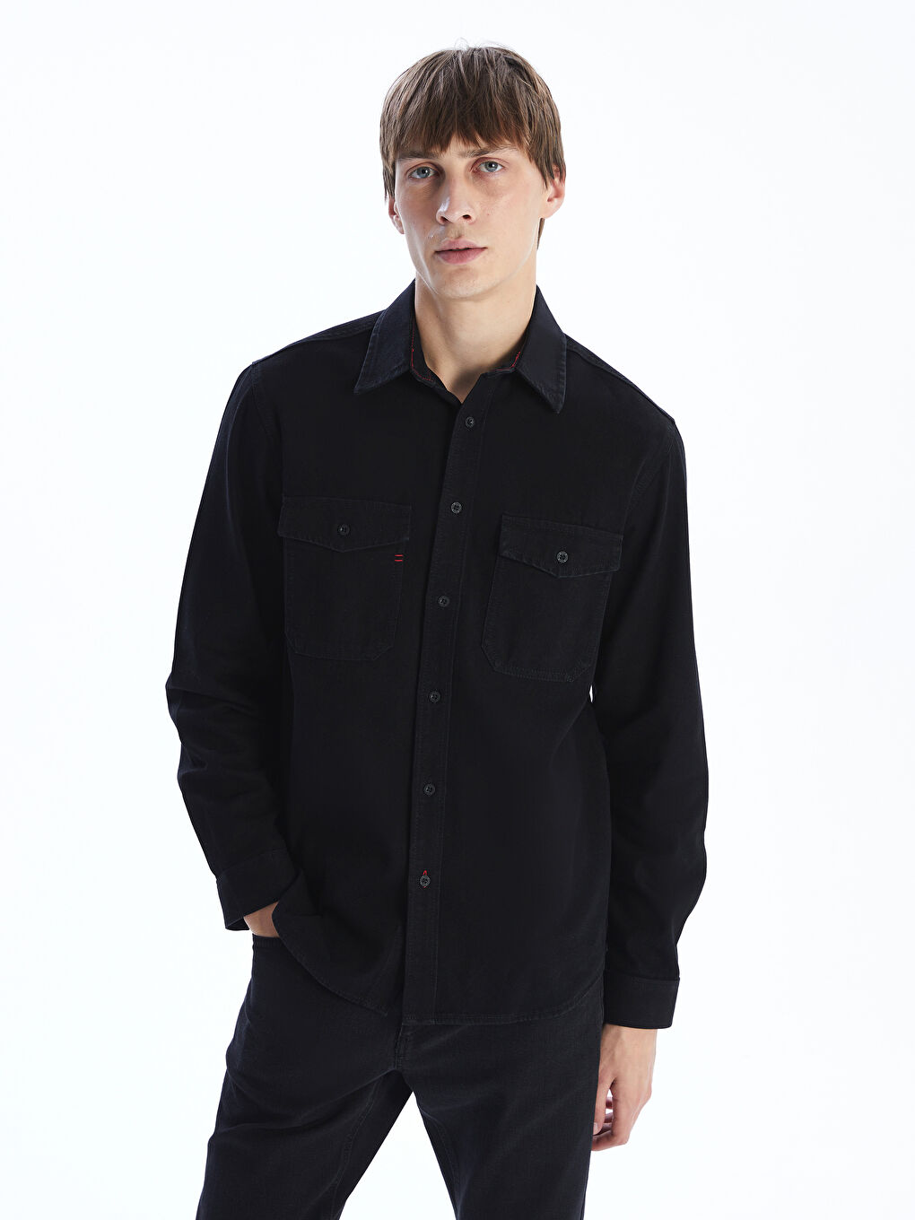 LCW Jeans Regular Fit Long Sleeve Men's Denim Shirt -W52685Z8-326