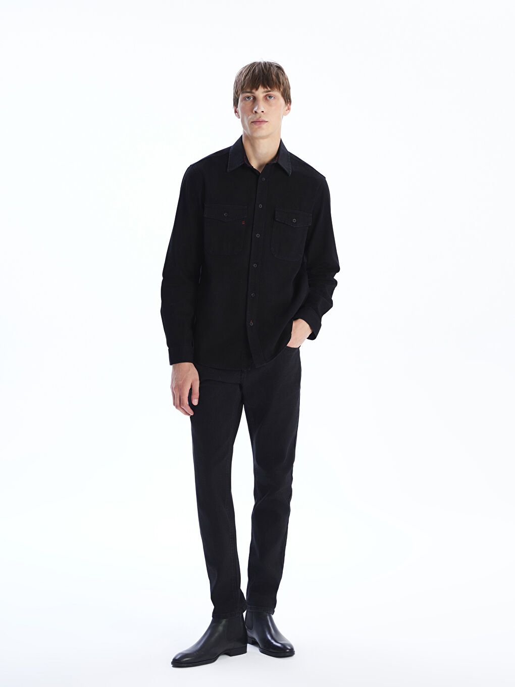 LCW Jeans Regular Fit Long Sleeve Men's Denim Shirt -W52685Z8-326