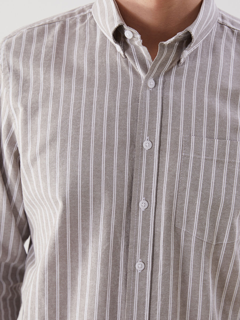 LCWAIKIKI Classic Regular Fit Long Sleeve Striped Men's Shirt -W52690Z8-ELZ