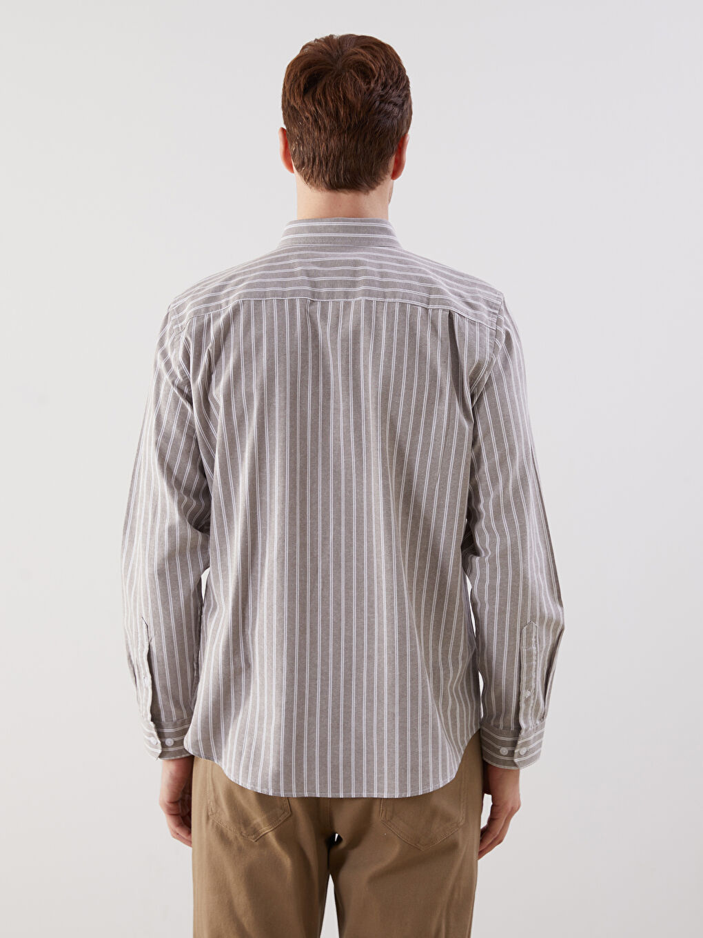 LCWAIKIKI Classic Regular Fit Long Sleeve Striped Men's Shirt -W52690Z8-ELZ