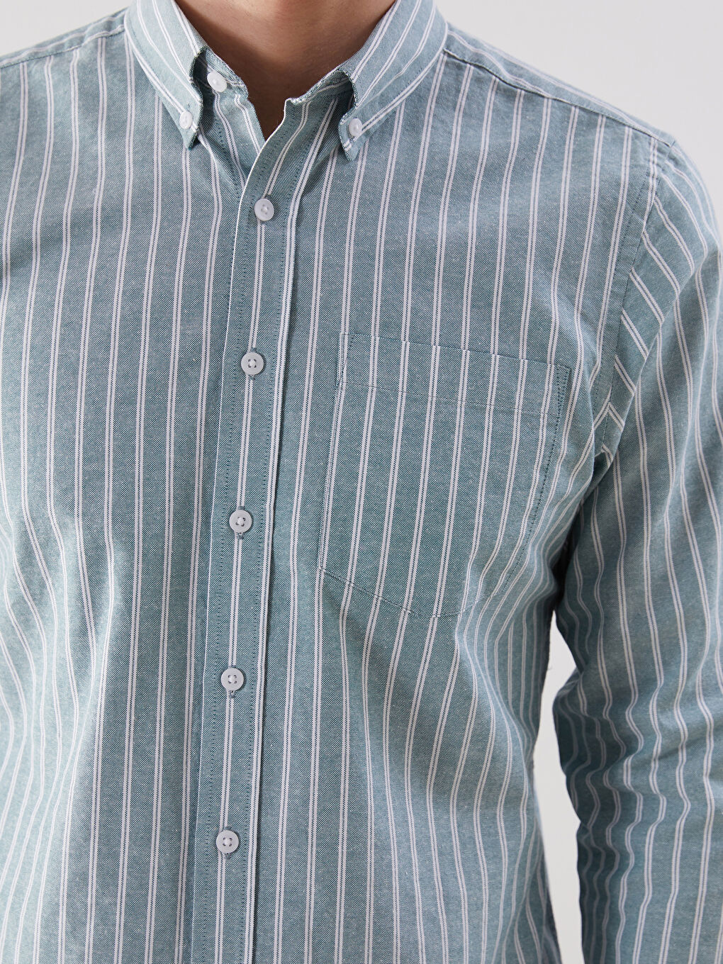 Regular Fit Long Sleeve Striped Men's Shirt-2