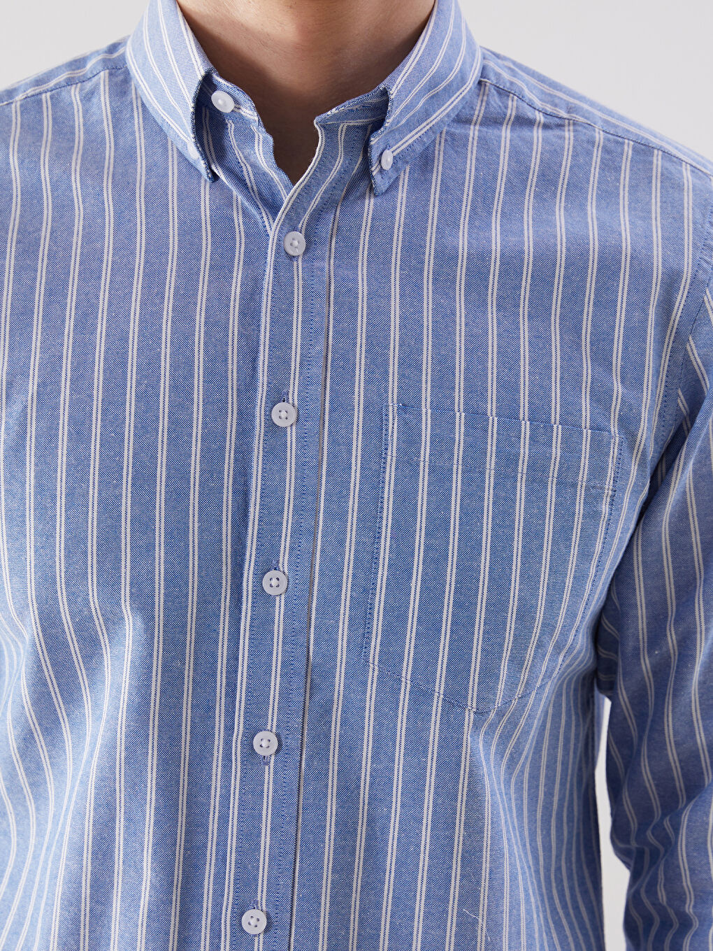 LCWAIKIKI Classic Regular Fit Long Sleeve Striped Men's Shirt -W52690Z8-LGB