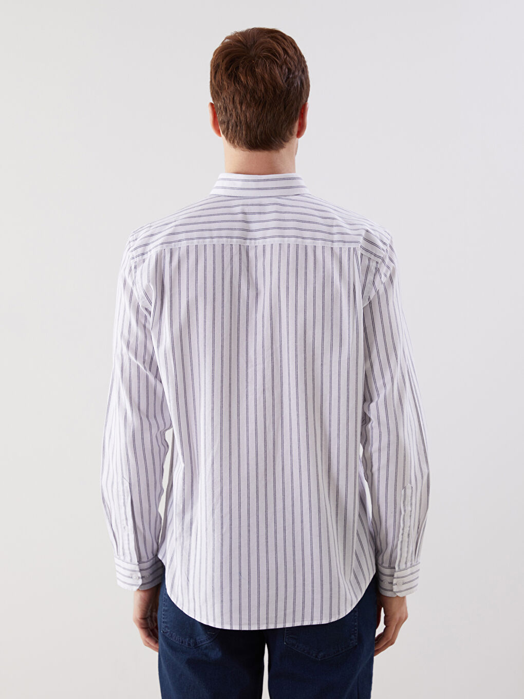 LCWAIKIKI Classic Regular Fit Long Sleeve Striped Men's Shirt -W52690Z8-MXM