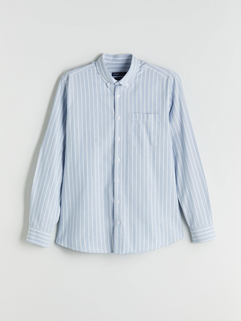 LCWAIKIKI Classic Regular Fit Long Sleeve Striped Men's Shirt -W52690Z8-LEM
