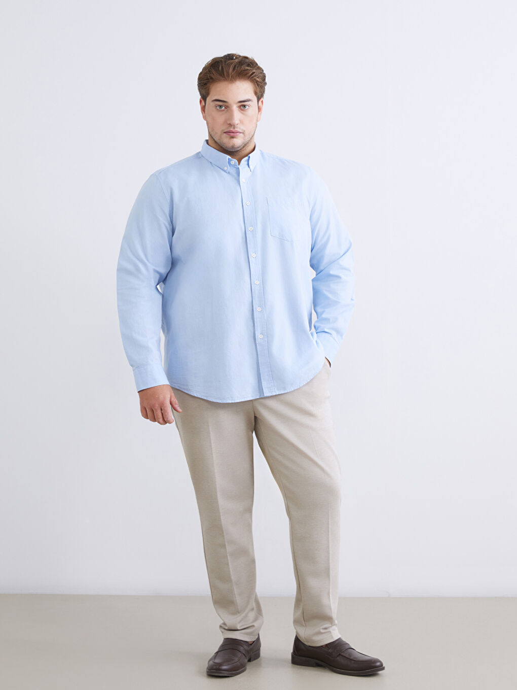 Mavi Regular Fit Uzun Kollu Oxford Erkek Gömlek-9