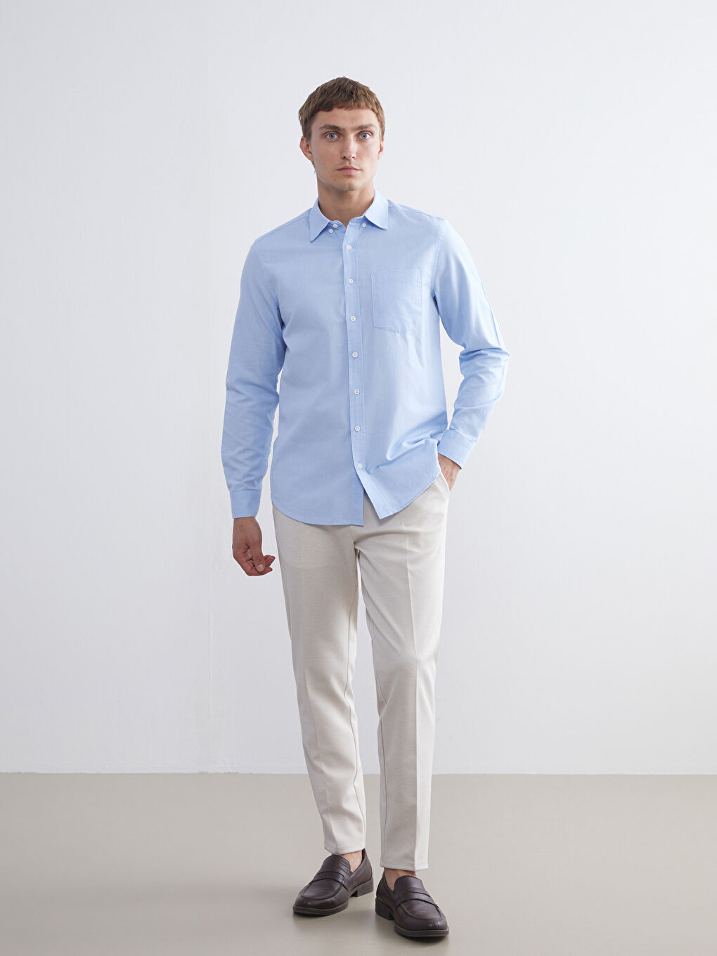 Mavi Regular Fit Uzun Kollu Oxford Erkek Gömlek-3