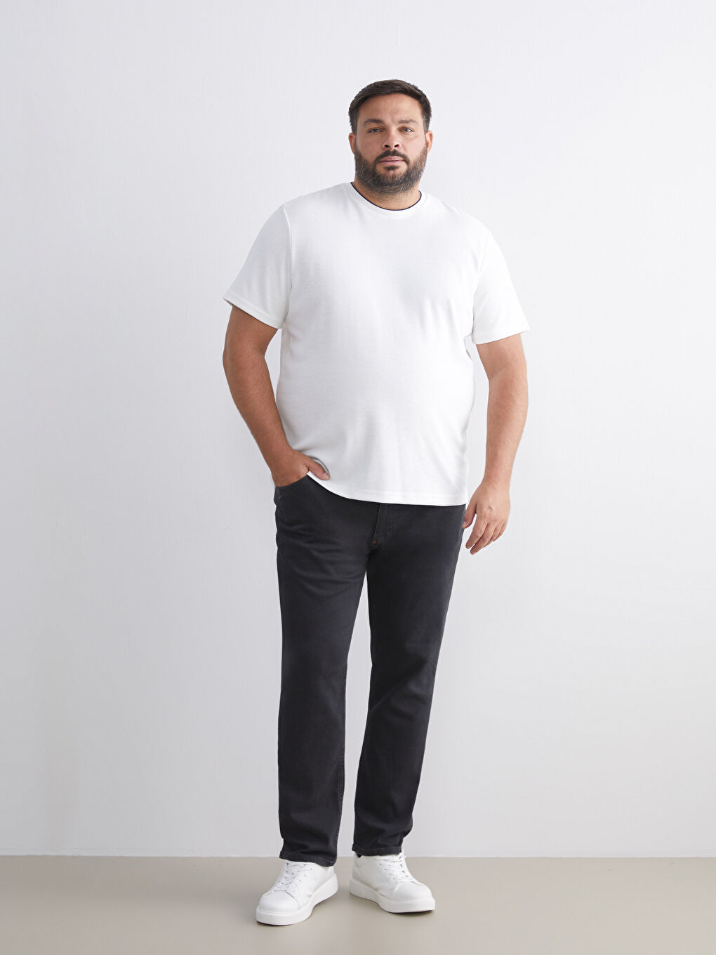 Crew Neck Short Sleeve Jersey Men's Textured T-Shirt-5