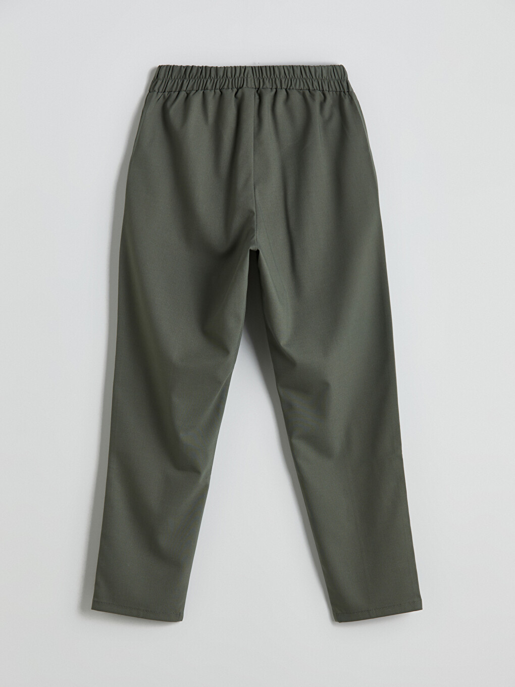 Elastic Waist Women's Cigarette Trousers-9