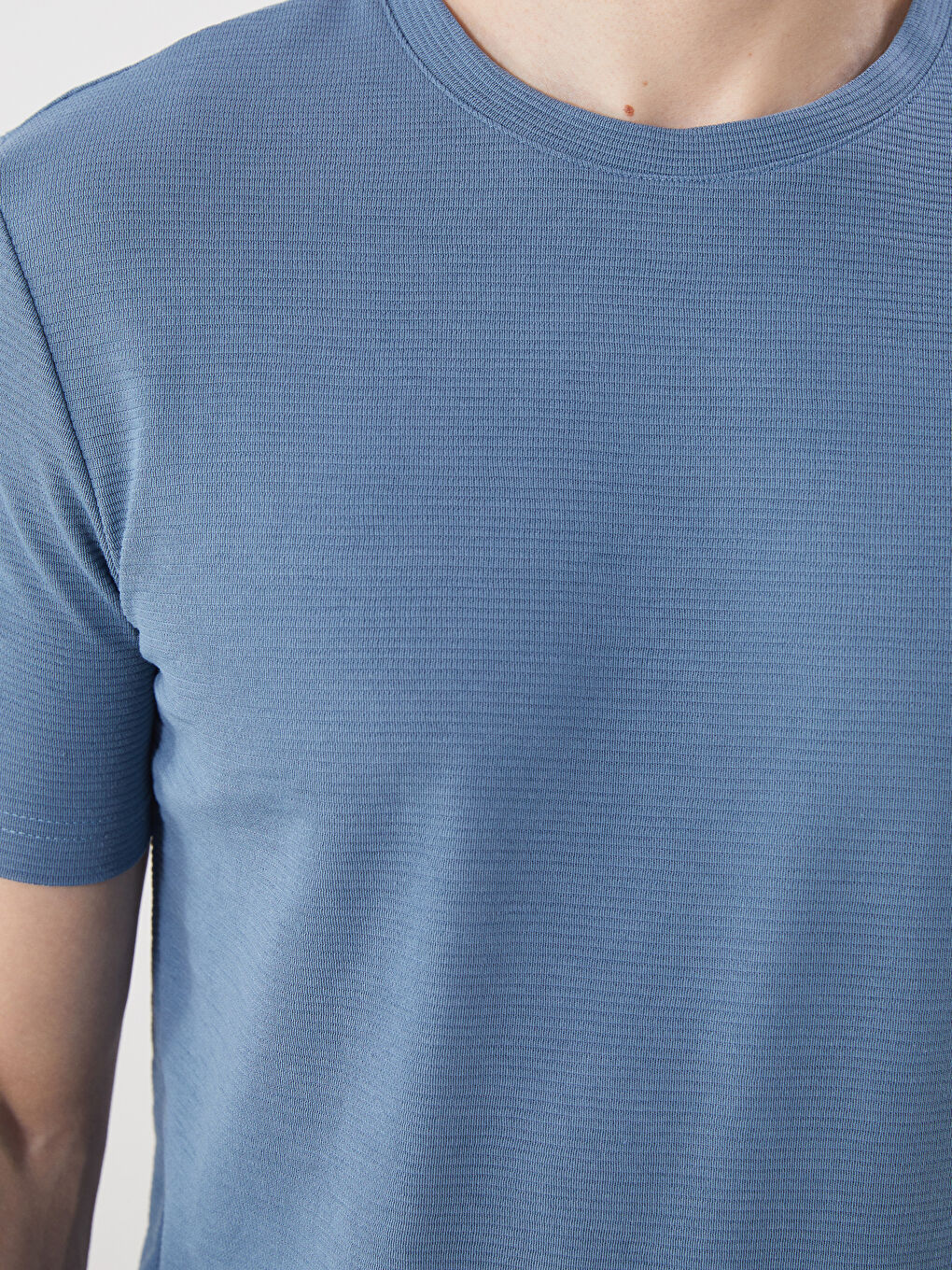 İndigo Bisiklet Yaka Penye Erkek Tişört-3