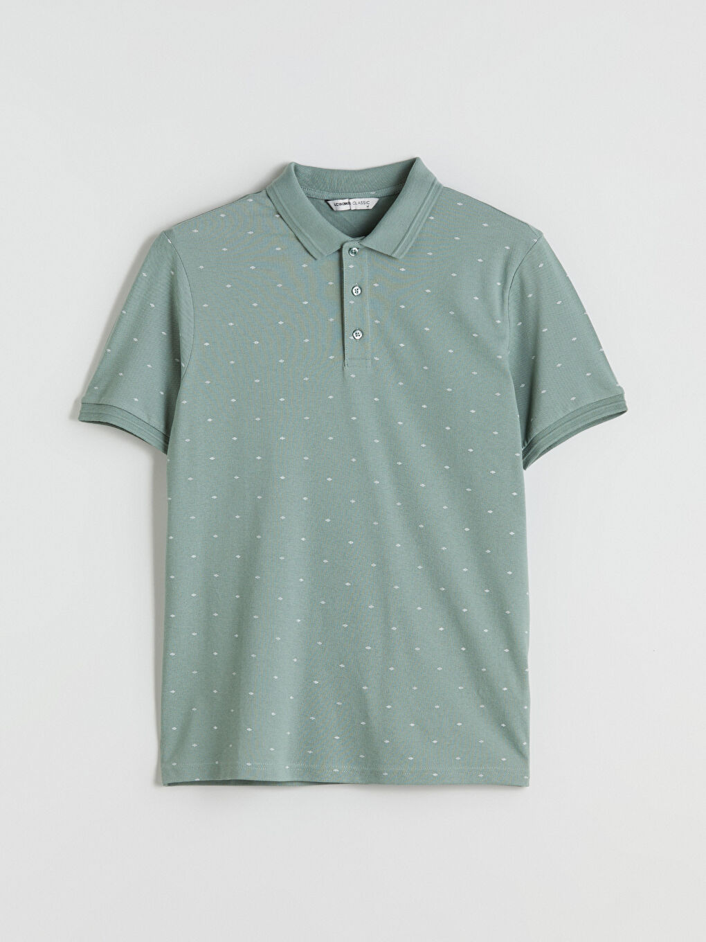 Yeşil Polo Yaka Desenli Pike Erkek Tişört-6