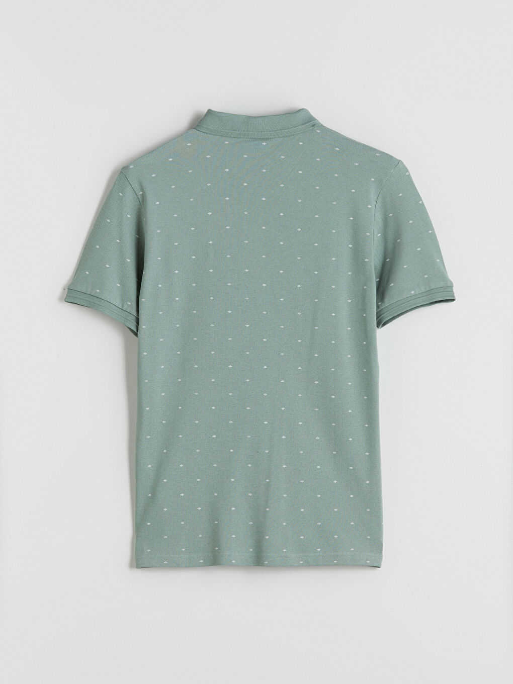 Yeşil Polo Yaka Desenli Pike Erkek Tişört-7