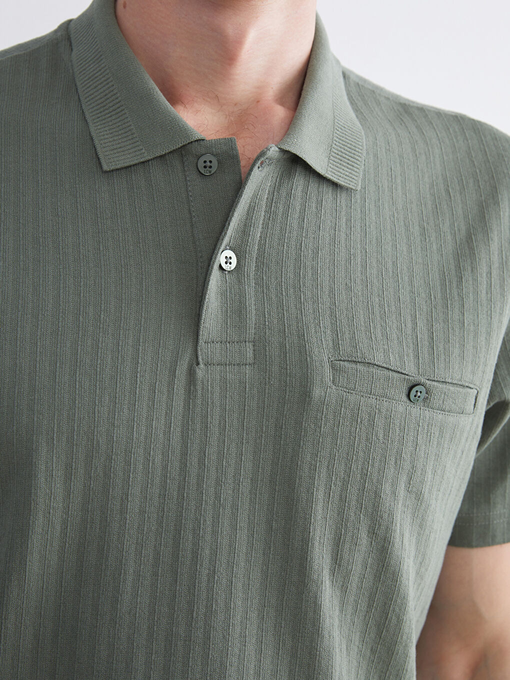 Haki Polo Yaka Erkek Tişört-2