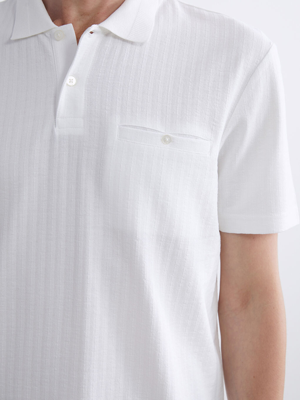 Ekru Polo Yaka Erkek Tişört-3