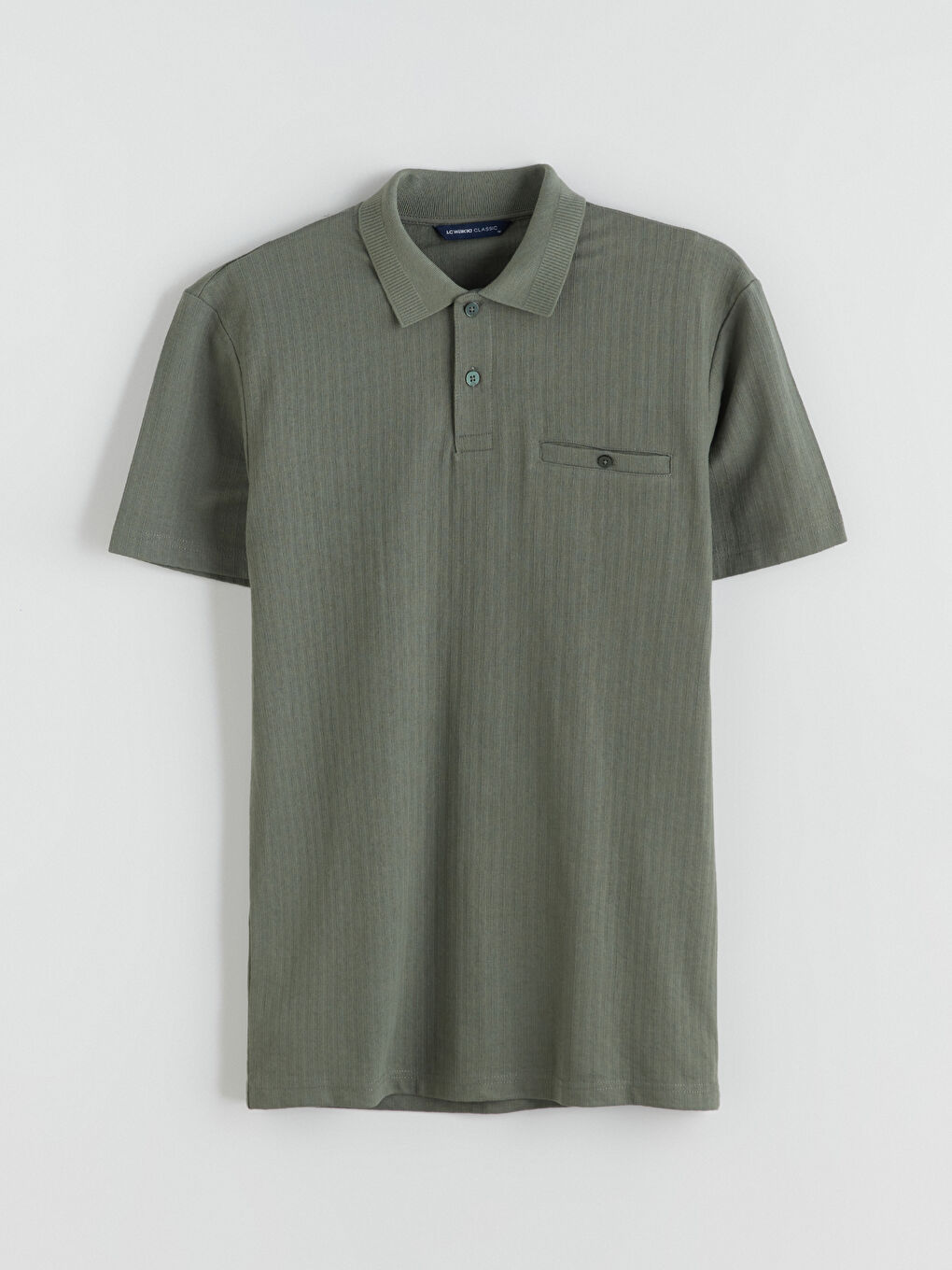 Haki Polo Yaka Erkek Tişört-4