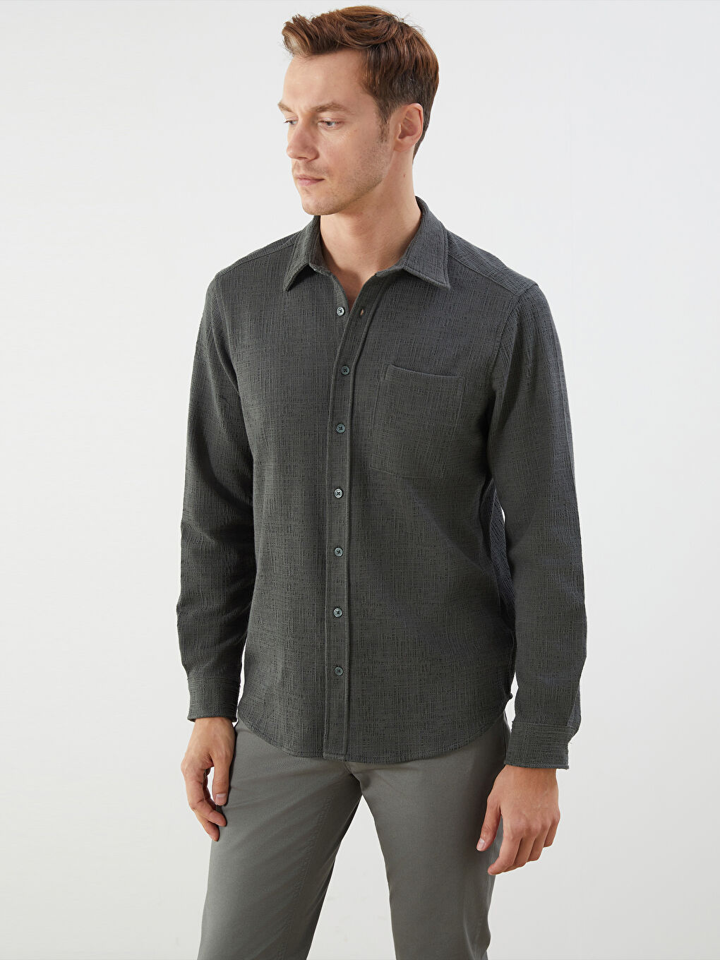 LCWAIKIKI Classic Regular Fit Long Sleeve Men's Shirt -W52714Z8-CX9