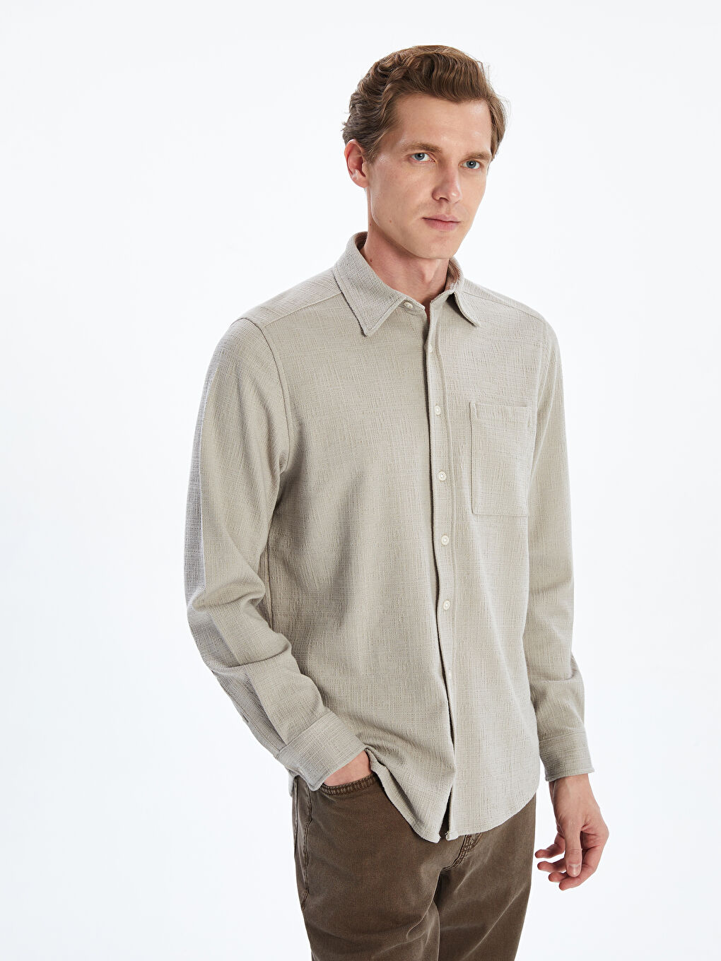 Regular Fit Long Sleeve Men's Shirt