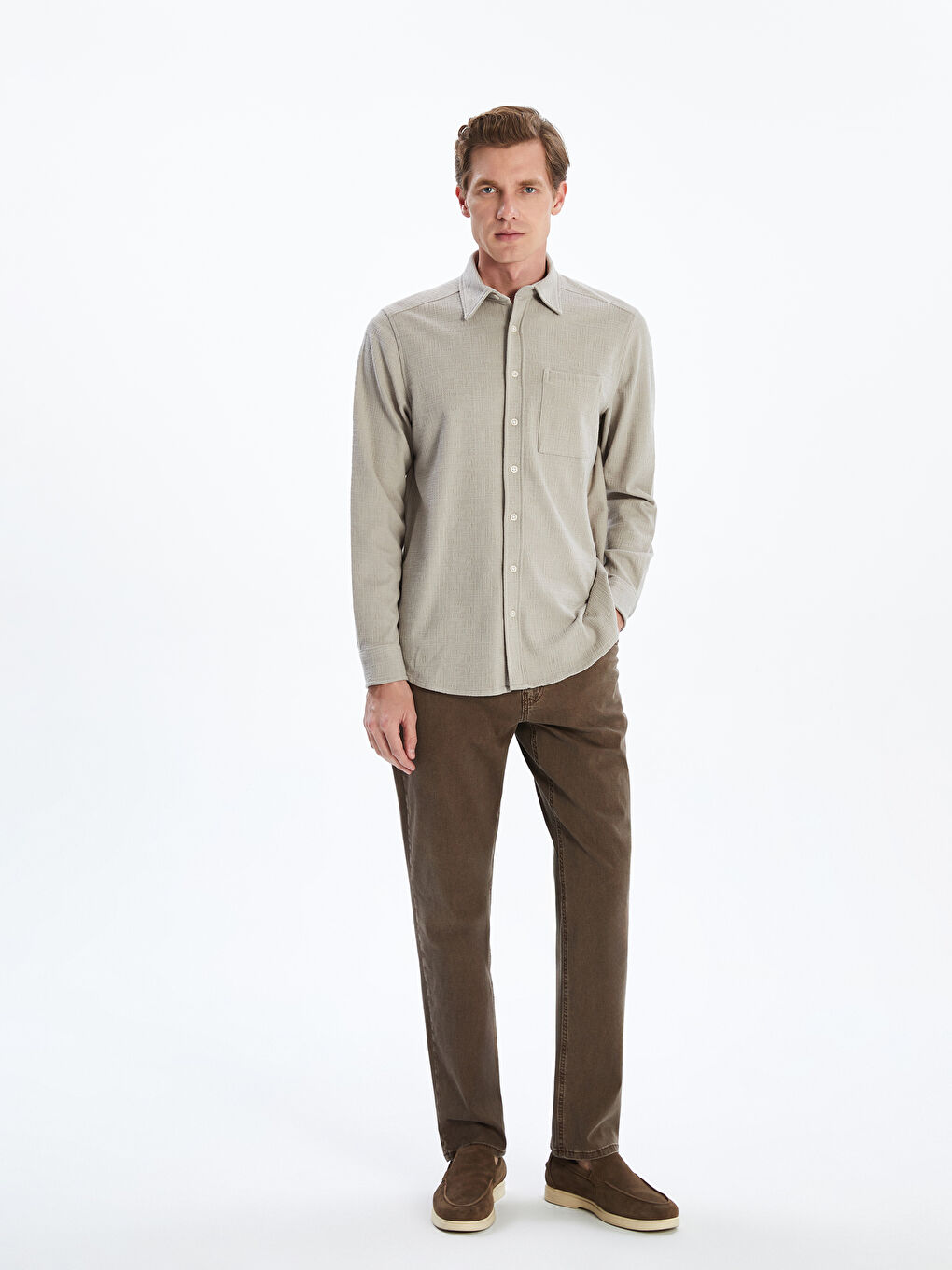 Regular Fit Long Sleeve Men's Shirt-1