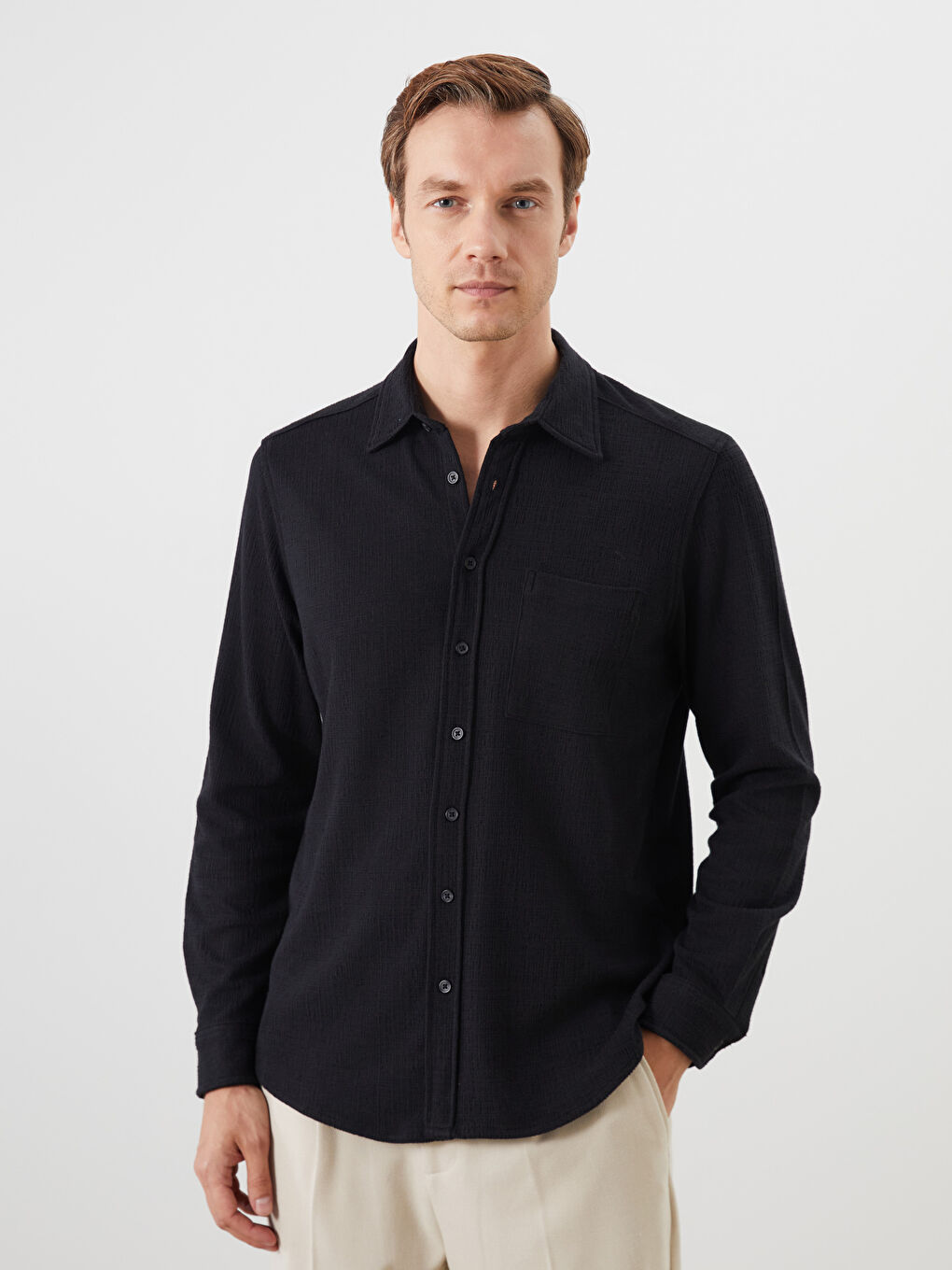 LCWAIKIKI Classic Regular Fit Long Sleeve Men's Shirt -W52714Z8-RQL