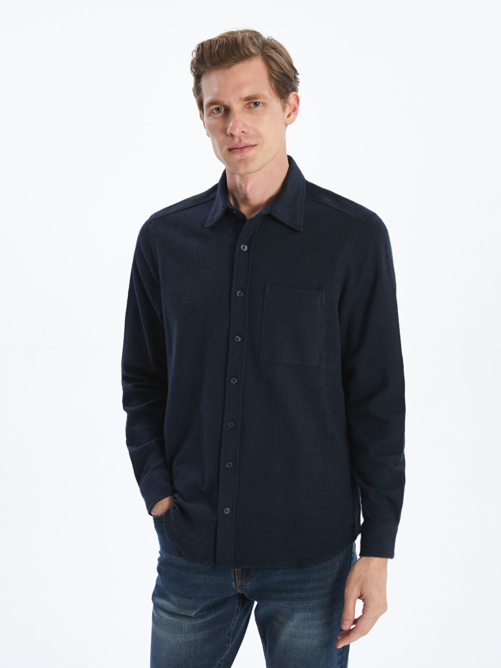LCWAIKIKI Classic Regular Fit Long Sleeve Men's Shirt -W52714Z8-CRP