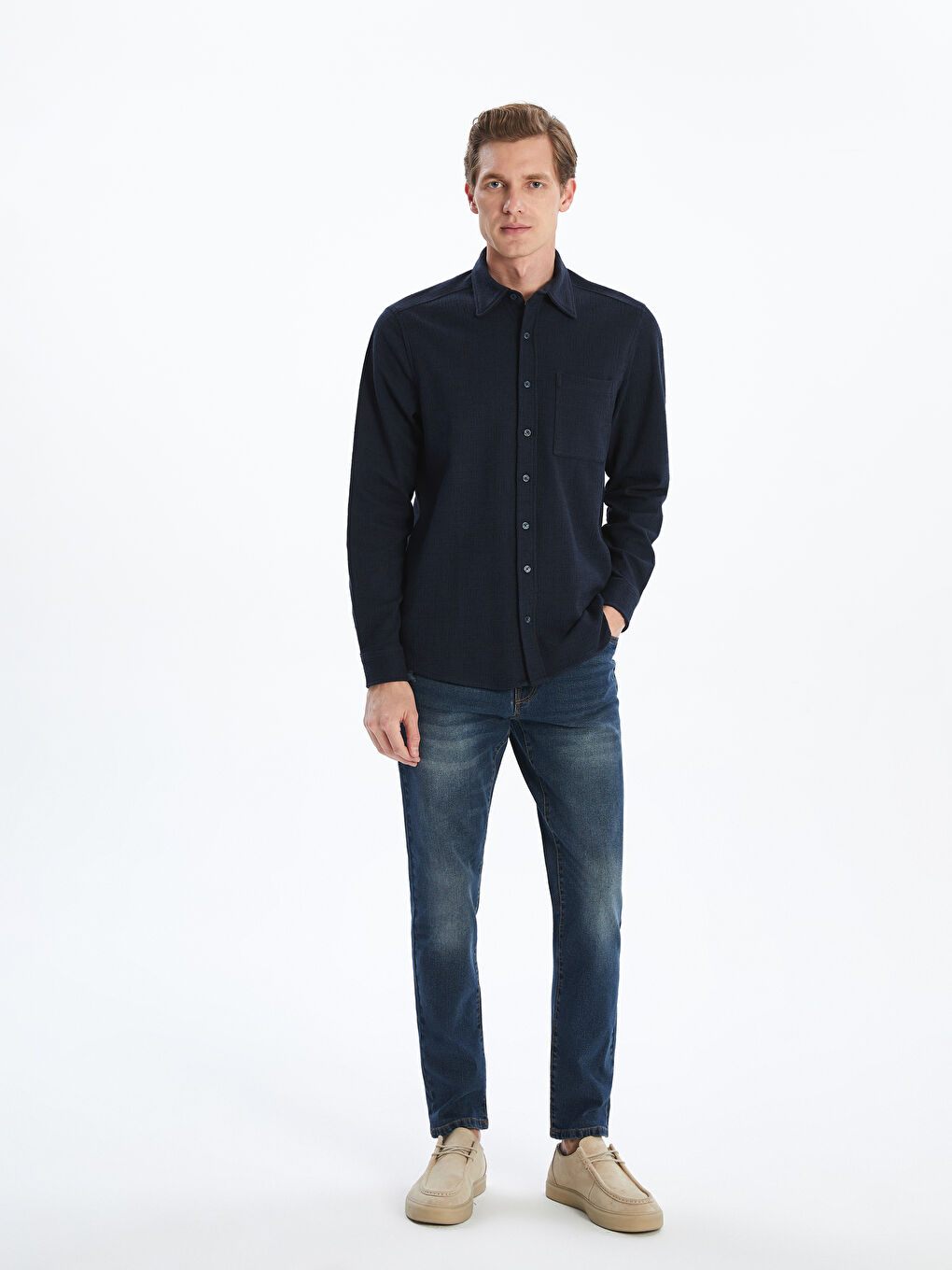 LCWAIKIKI Classic Regular Fit Long Sleeve Men's Shirt -W52714Z8-CRP