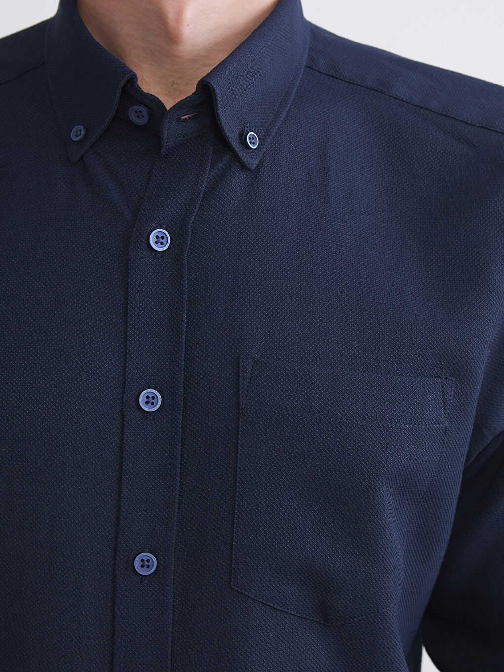 LCWAIKIKI Classic Regular Fit Long Sleeve Dobby Fabric Men's Shirt -W52715Z8-RFH
